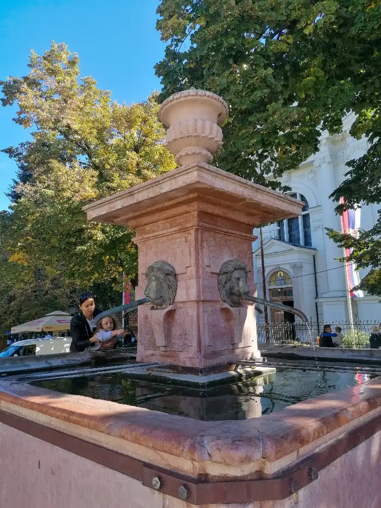 Sremski Karlovci, Wasserbrunnen 4 Löwe Tagesausflug nach Vojvodina, Sremski Karlovci, 4 Löwe