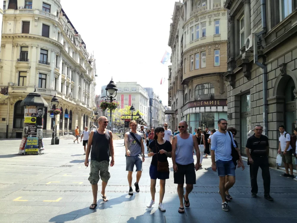 Belgrad Altstadt Tour, Gruppe in der Knez Mihailova Straße