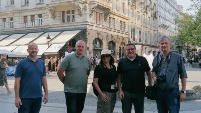 Belgrad Altstadt vom Wasser, mit der Kreuzfahrtanlegestelle an der Save